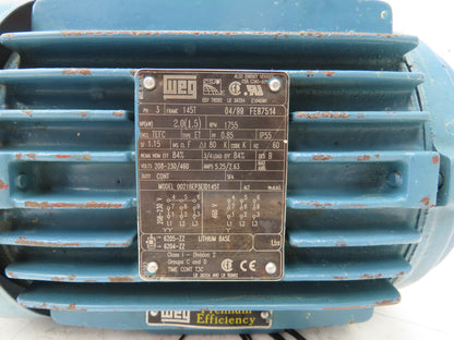 Weg 00218EP3EID145T Type ET AC Motor 2Hp 1755rpm 230/460V 3PH 145T Frame TEFC