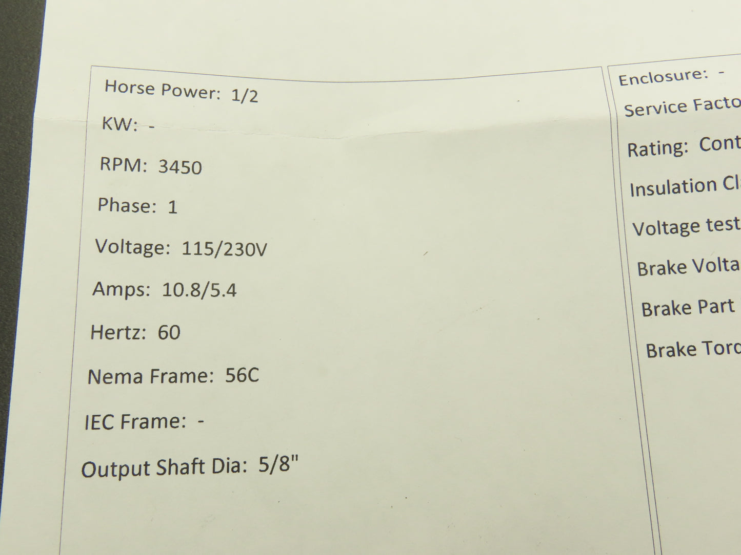 AO Smith K1052 C48J2DB5B3 Fan Blower Motor 1/2Hp 3450rpm 115/230V 1PH 56C