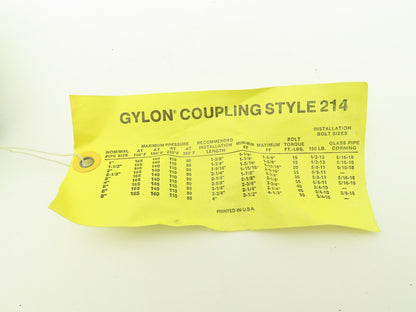 Garlock 214 PTFE Flexible Expansion Coupling Gylon 2" Molded