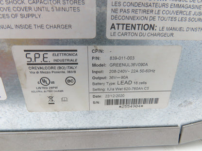 FSIP GREENUL36V090A Green4 Battery Charger 36V 760Ah 90A LA Single Phase 240V
