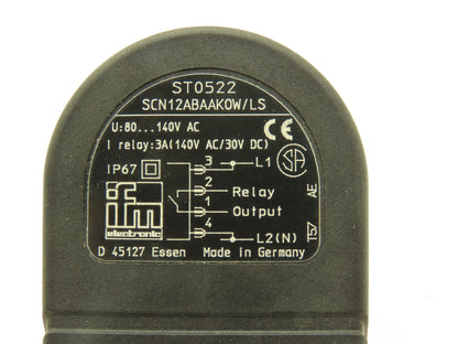 Ifm ST0522 SCN12ABAAK0W/LS Efector Flow Monitor 80-140V AC 1/2" NPT 30 Bar