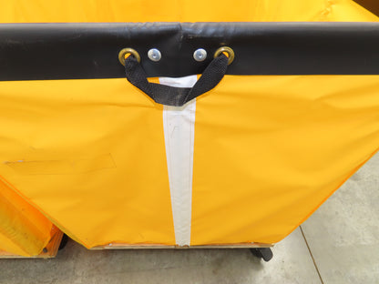 Uline Vinyl Basket Truck Cart Hopper 18 Bushel Yellow 38x26x30" 600lbs Lot of 3