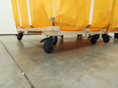 Uline Vinyl Basket Truck Cart Hopper 18 Bushel Yellow 38x26x30" 600lbs Lot of 3