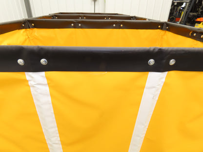 Uline Vinyl Basket Truck Cart Hopper 18 Bushel Yellow 38x26x30" 600lbs Lot of 3
