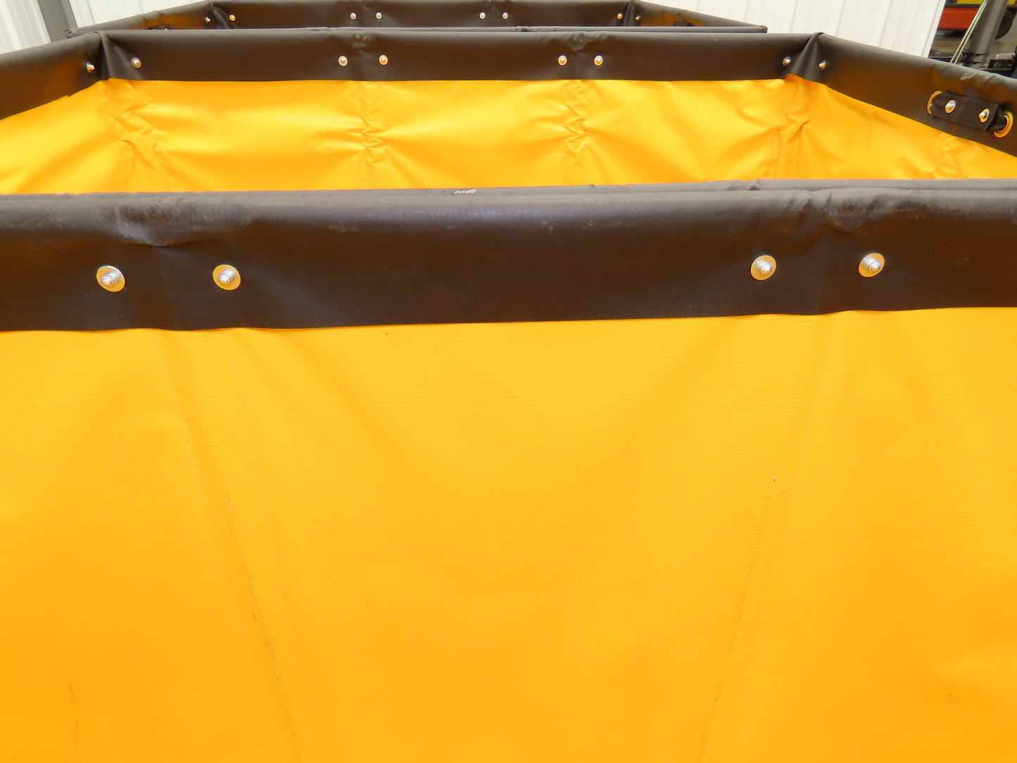 Uline Vinyl Basket Truck Cart Hopper 18 Bushel Yellow 38x26x30" 600lbs Lot of 3