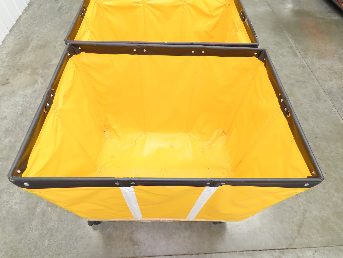 Uline Vinyl Basket Truck Cart Hopper 18 Bushel Yellow 38x26x30" 600lbs Lot of 3