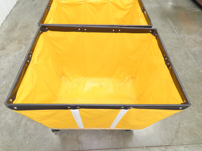Uline Vinyl Basket Truck Cart Hopper 18 Bushel Yellow 38x26x30" 600lbs Lot of 3
