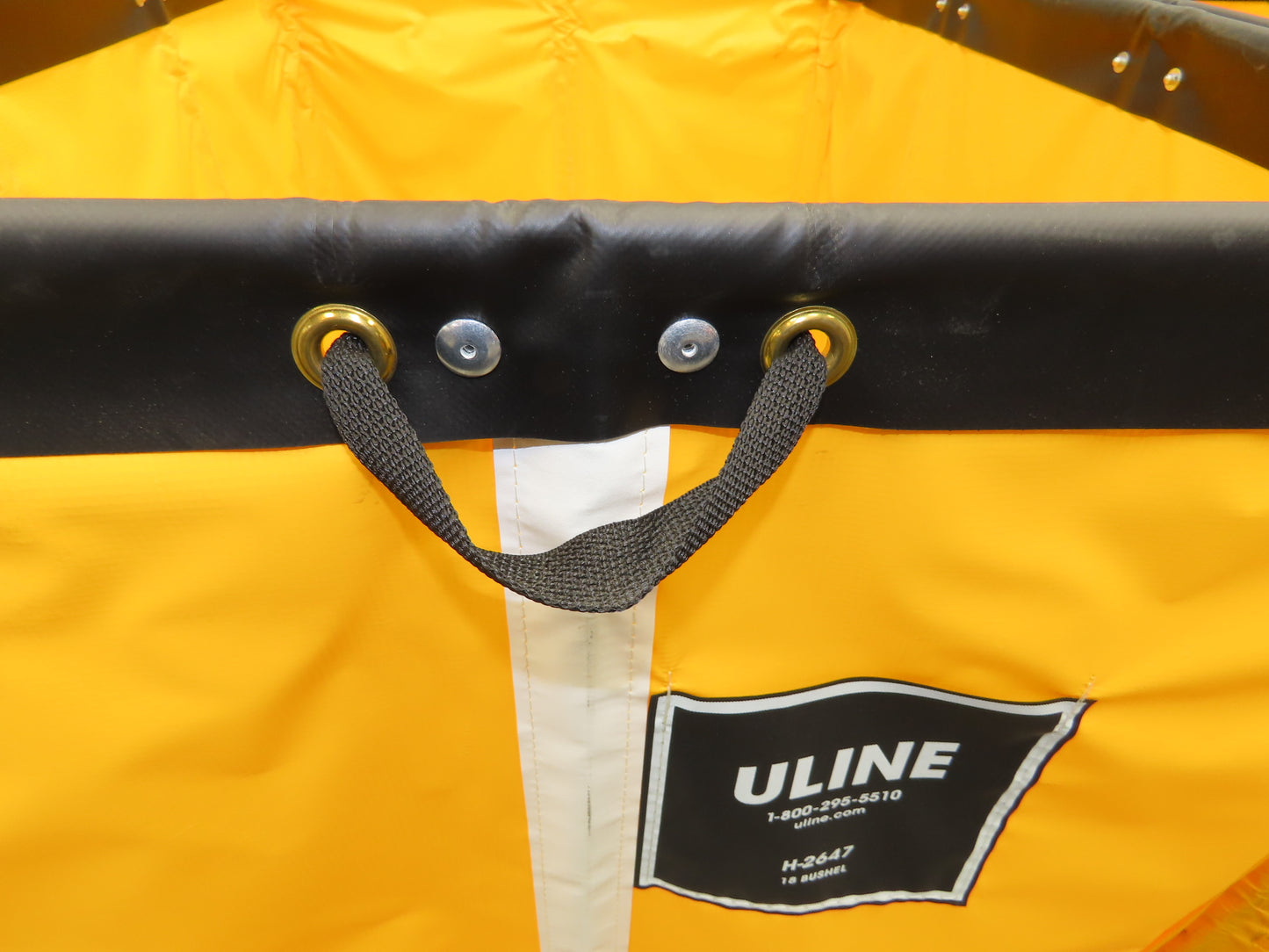 Uline Vinyl Basket Truck Cart Hopper 18 Bushel Yellow 38x26x30" 600lbs Lot of 3