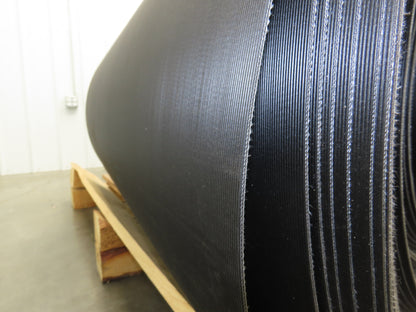Hytrol 47.5"W x 722' Grooved Rubber Conveyor Belt 2-Ply Black 49"BW