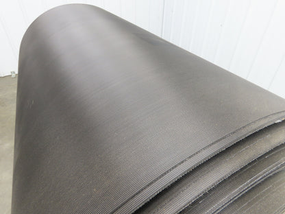 Hytrol 47.5"W x 722' Grooved Rubber Conveyor Belt 2-Ply Black 49"BW