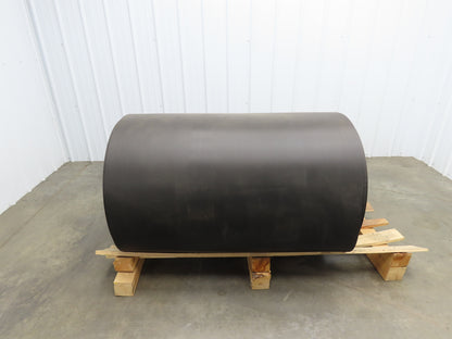 Hytrol 47.5"W x 722' Grooved Rubber Conveyor Belt 2-Ply Black 49"BW