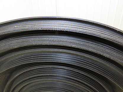 Hytrol 47.5"W x 722' Grooved Rubber Conveyor Belt 2-Ply Black 49"BW