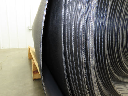 Hytrol 47.5"W x 722' Grooved Rubber Conveyor Belt 2-Ply Black 49"BW
