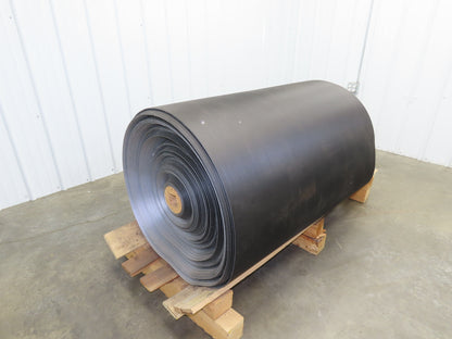 Hytrol 47.5"W x 722' Grooved Rubber Conveyor Belt 2-Ply Black 49"BW