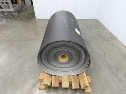 Hytrol 41.5"W x 346' Grooved Rubber Conveyor Belt 2-Ply Black 43"BW