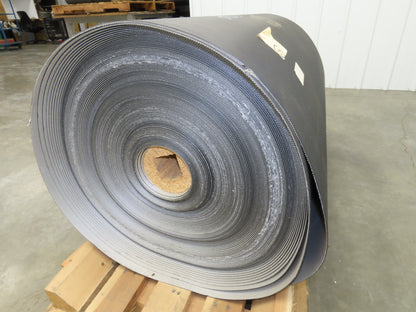 Hytrol 41.5"W x 346' Grooved Rubber Conveyor Belt 2-Ply Black 43"BW