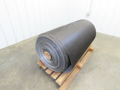 Hytrol 41.5"W x 346' Grooved Rubber Conveyor Belt 2-Ply Black 43"BW