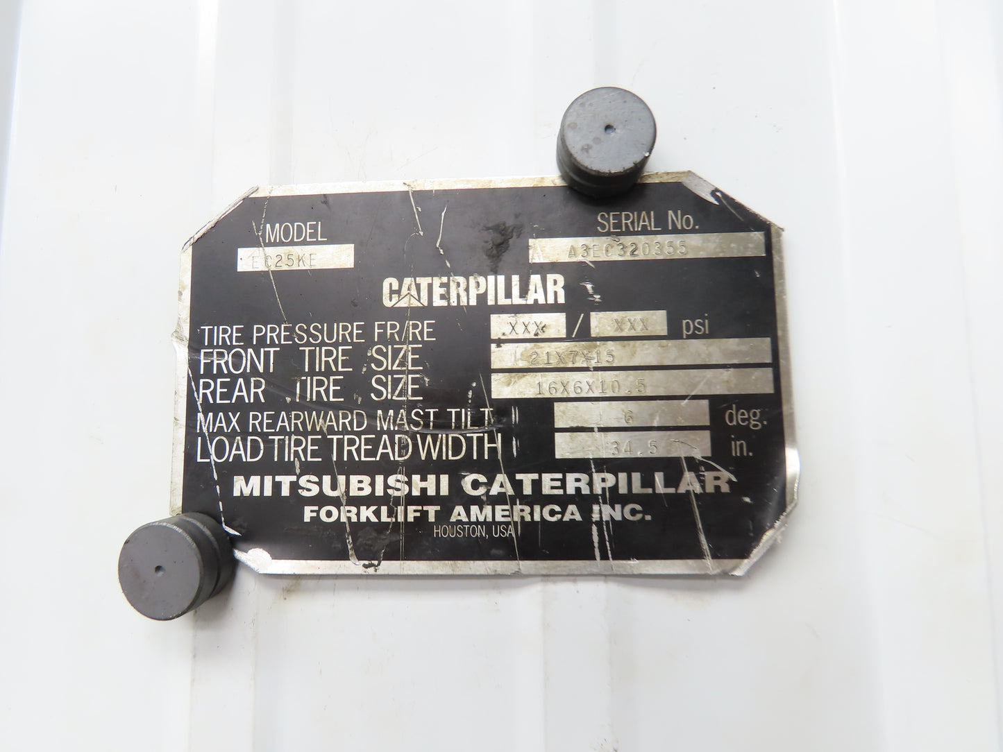 Caterpillar 94243-03080 Hydraulic Forklift Tilt Cylinder From EC25KE Forklift