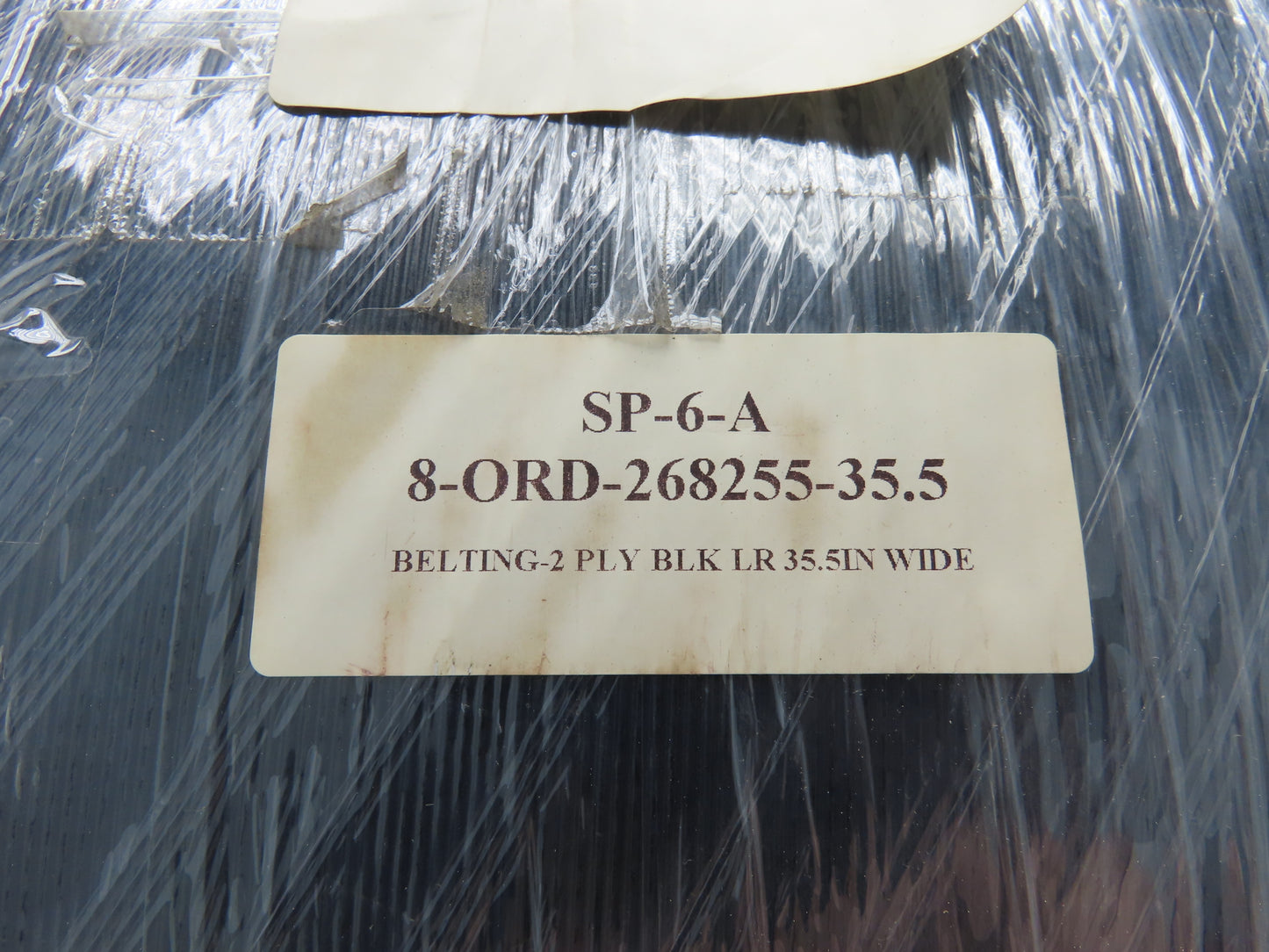 Hytrol 35.5"W x 467' Grooved Rubber Conveyor Belt 2-Ply Black 37"BW