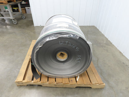 Hytrol 35.5"W x 467' Grooved Rubber Conveyor Belt 2-Ply Black 37"BW