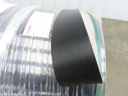 Hytrol 35.5"W x 467' Grooved Rubber Conveyor Belt 2-Ply Black 37"BW
