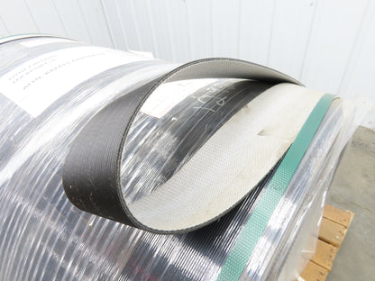 Hytrol 35.5"W x 467' Grooved Rubber Conveyor Belt 2-Ply Black 37"BW