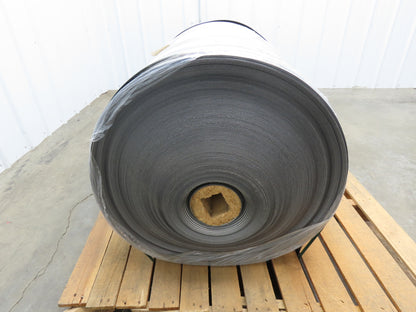 Hytrol 35.5"W x 467' Grooved Rubber Conveyor Belt 2-Ply Black 37"BW