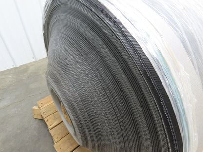 Hytrol 35.5"W x 467' Grooved Rubber Conveyor Belt 2-Ply Black 37"BW