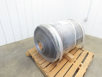 Hytrol 35.5"W x 467' Grooved Rubber Conveyor Belt 2-Ply Black 37"BW