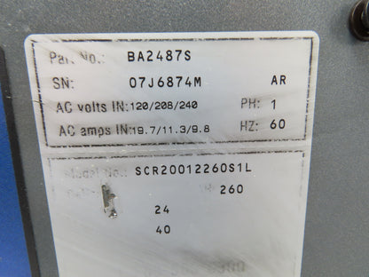 GNB SCR20012260S1L SCR200 Forklift Battery Charger 24V 260Ah 120/208/240V 1Ph