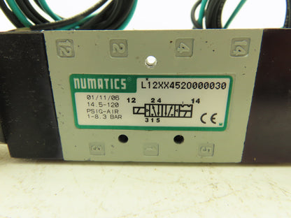 Numatics L12XX452O000030 Pneumatic Solenoid Directional Valve 14.5-120 PSIG Air