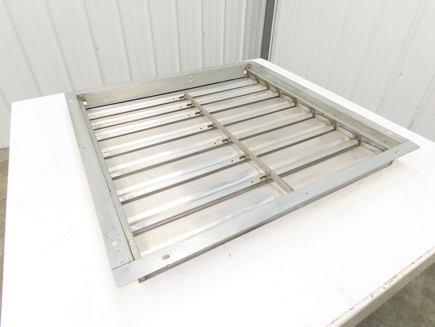 30x30" Aluminum Louvered Fan Shutter Felt Tip Gravity Louvers