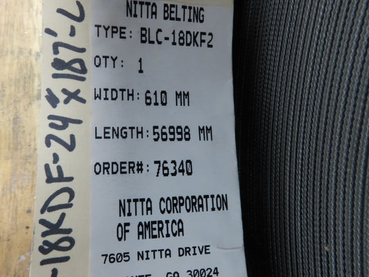 Nitta BLC-18DKF2 24"W x 187' Accumulation Conveyor Belt Black PVC