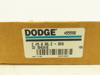 Dodge 455590 Sheave Taper Lock V Belt 2 Groove Taper-Lock Bore 6.55" Diameter