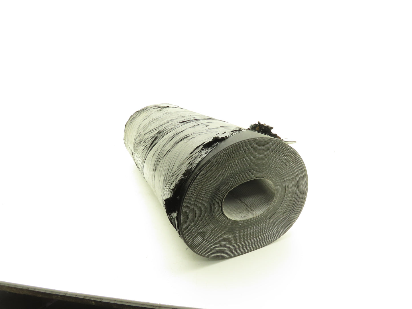 Hytrol 30"W x 75' 3" Grooved Rubber Conveyor Belt Laced 2-Ply Black 2PL100/GP/0