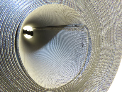 Hytrol 30"W x 75' 3" Grooved Rubber Conveyor Belt Laced 2-Ply Black 2PL100/GP/0