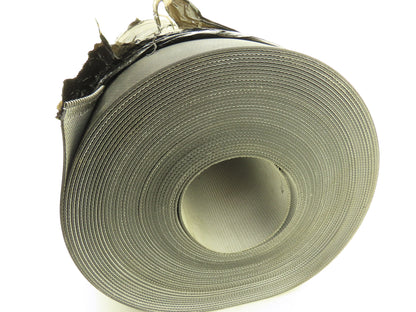 Hytrol 30"W x 75' 3" Grooved Rubber Conveyor Belt Laced 2-Ply Black 2PL100/GP/0