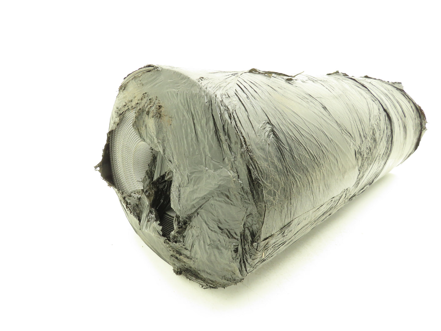 Hytrol 30"W x 75' 3" Grooved Rubber Conveyor Belt Laced 2-Ply Black 2PL100/GP/0