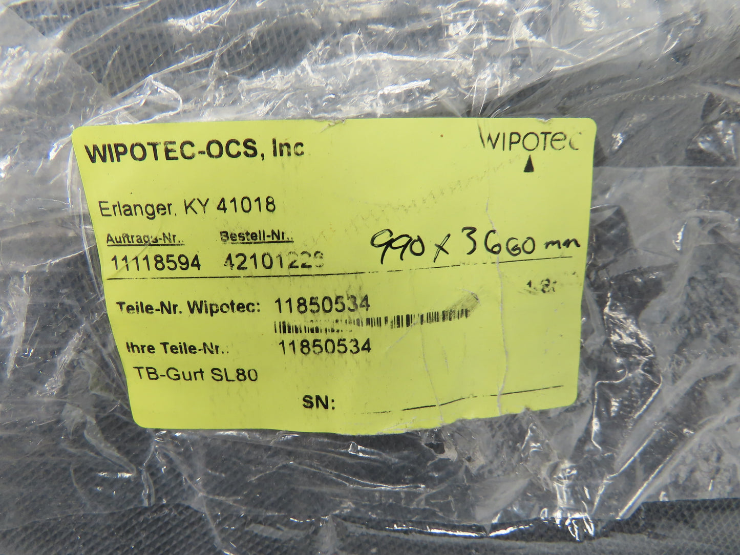 Habasit 11850534 Wipotec SL80 Scale Conveyor Belt 990mm x 3660mm 39"W