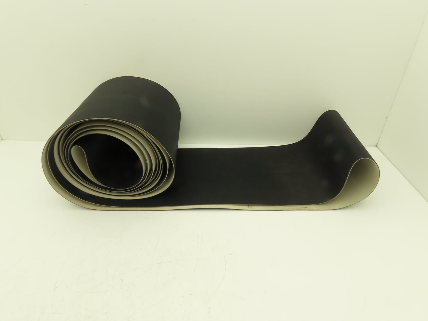 Dorner 10"W x 12' 10" Grooved Rubber Conveyor Belt Black Endless V-Belt Guide