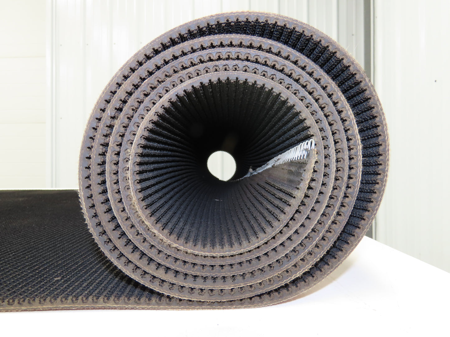 34"W x 11' 8" Grip-Top Incline Conveyor Belt Laced 2-Ply Black Rubber PHR2-160