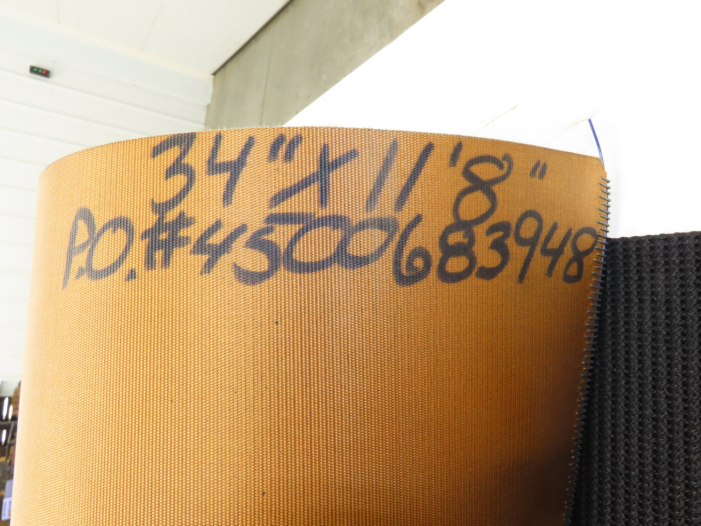 34"W x 11' 8" Grip-Top Incline Conveyor Belt Laced 2-Ply Black Rubber PHR2-160