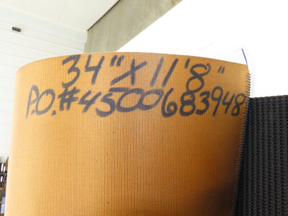 34"W x 11' 8" Grip-Top Incline Conveyor Belt Laced 2-Ply Black Rubber PHR2-160