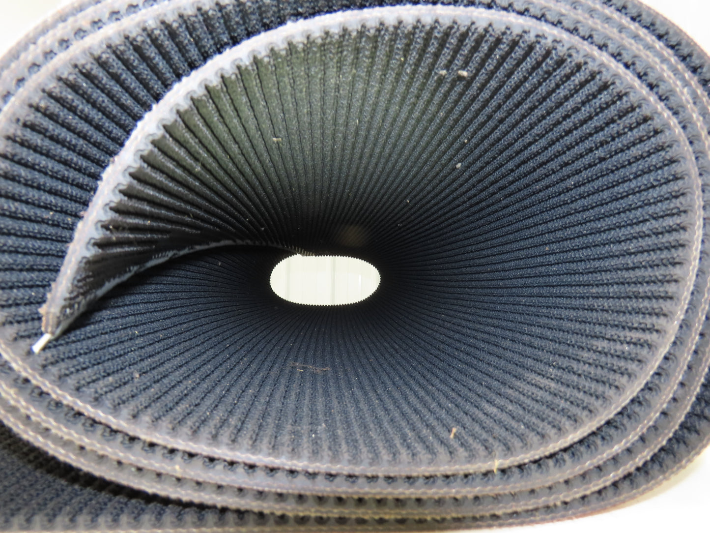 34"W x 12' 4" Grip-Top Incline Conveyor Belt Laced 2-Ply Black Rubber PHR2-160