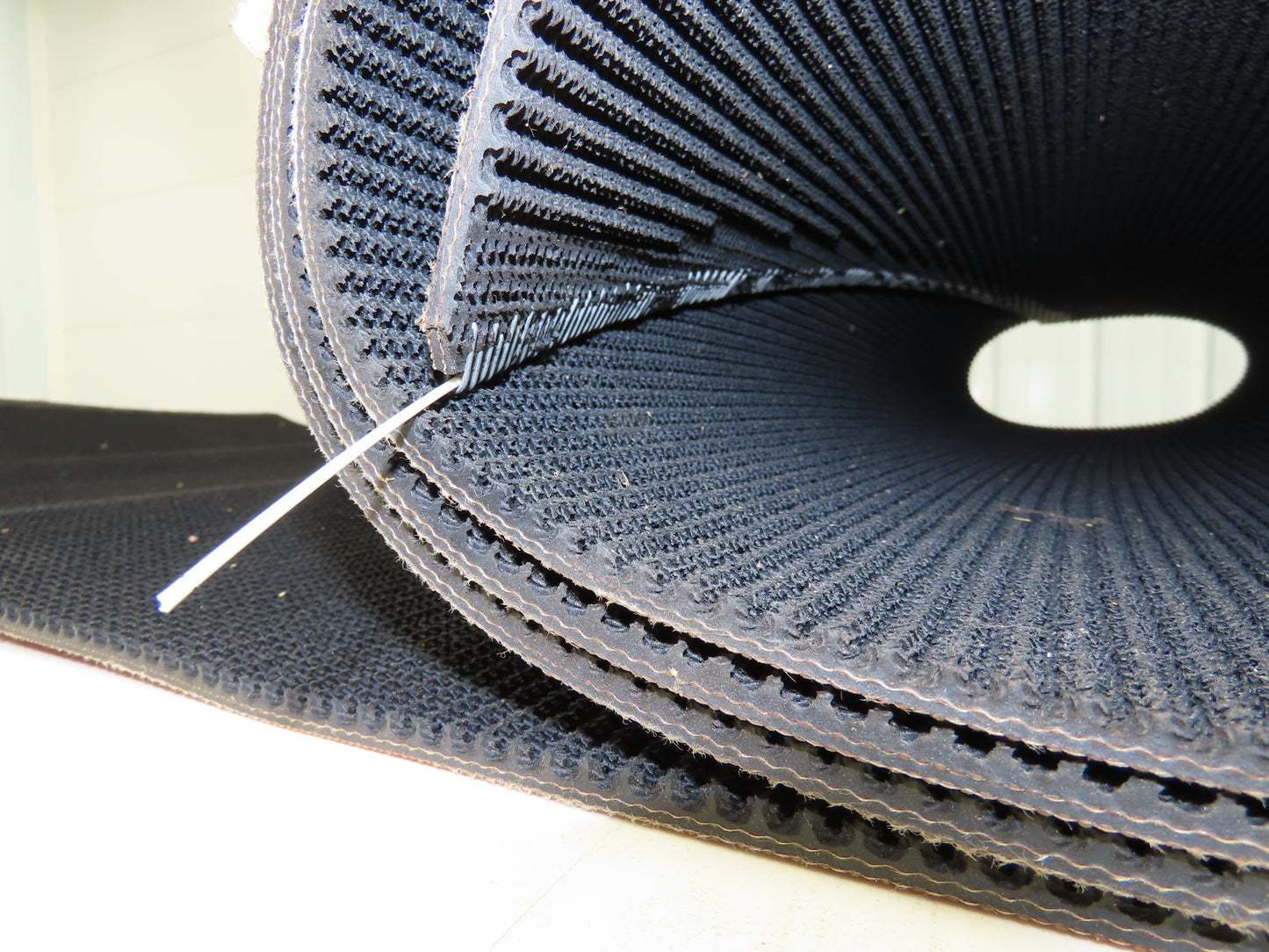 34"W x 12' 4" Grip-Top Incline Conveyor Belt Laced 2-Ply Black Rubber PHR2-160