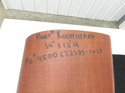 34"W x 12' 4" Grip-Top Incline Conveyor Belt Laced 2-Ply Black Rubber PHR2-160