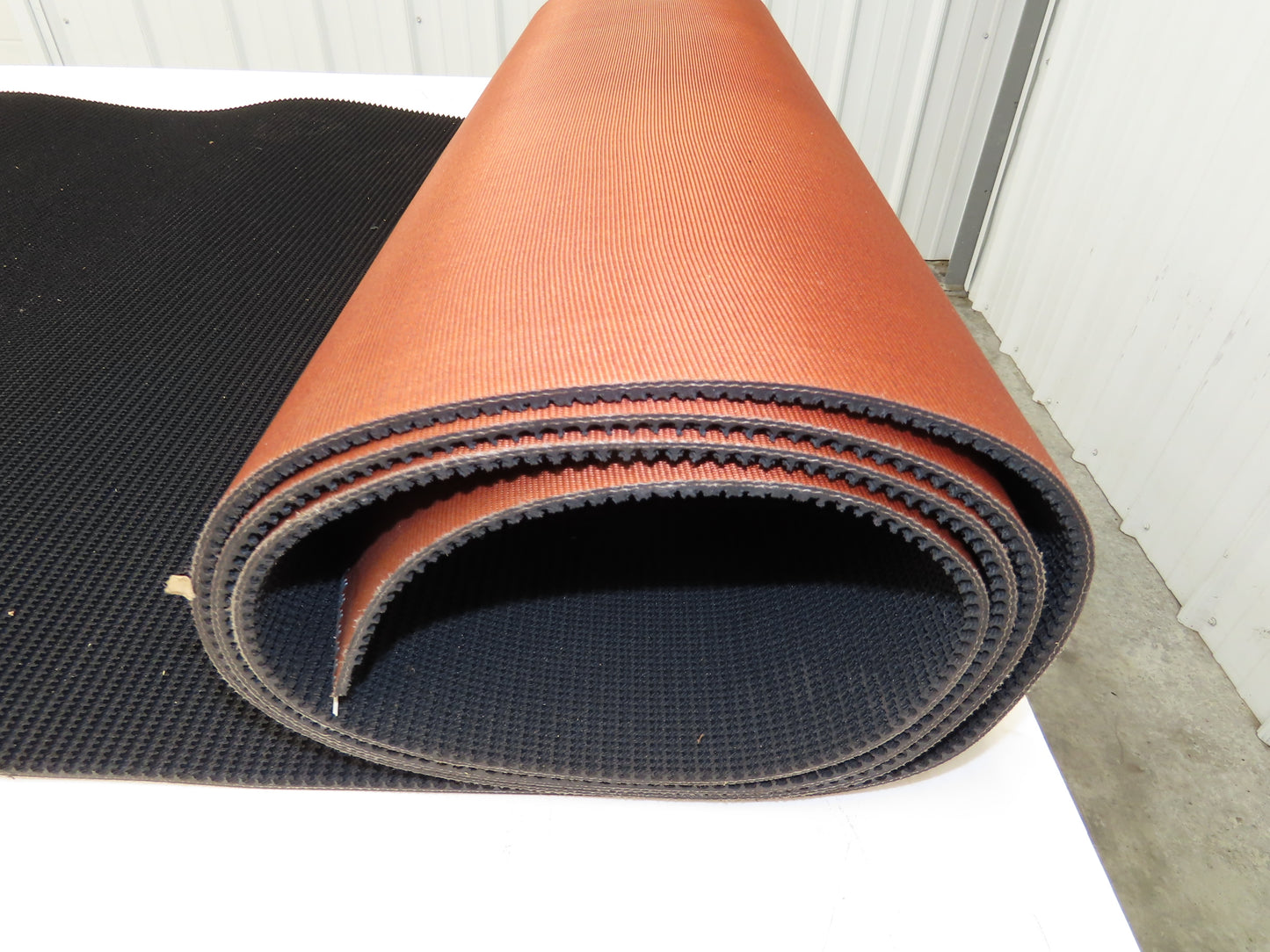 34"W x 12' 4" Grip-Top Incline Conveyor Belt Laced 2-Ply Black Rubber PHR2-160