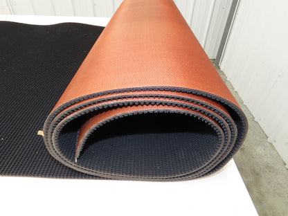 34"W x 12' 4" Grip-Top Incline Conveyor Belt Laced 2-Ply Black Rubber PHR2-160