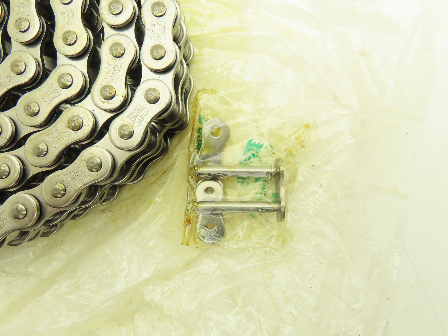 Tsubaki 50-2SS #50 2-Strand Double Roller Chain Stainless 5/8" Pitch Riveted 10'