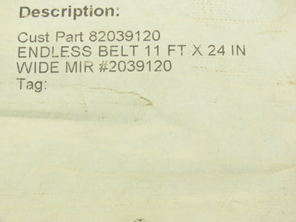 MIR 24"W x 11' Conveyor Belt Gray Endless Nylon Poly Impression Top